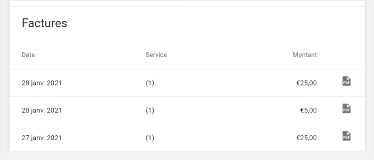 section «Facturation»