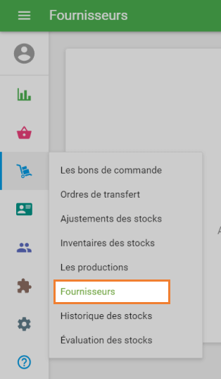 section 'Fournisseurs'