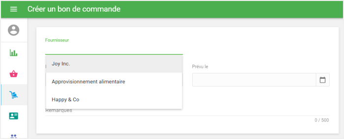 Choisissez le fournisseur