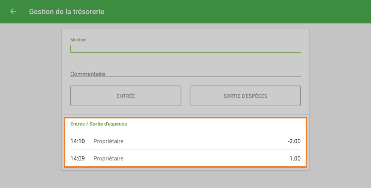 les historiques de gestion de la trésorerie