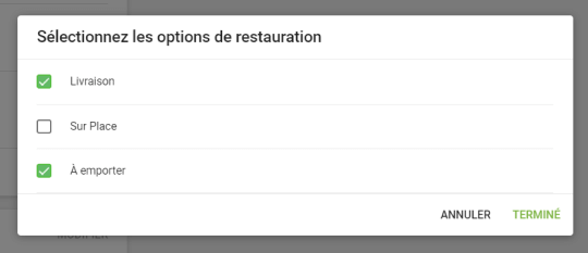 l’option de restauration pour laquelle exonération de taxe s’applique