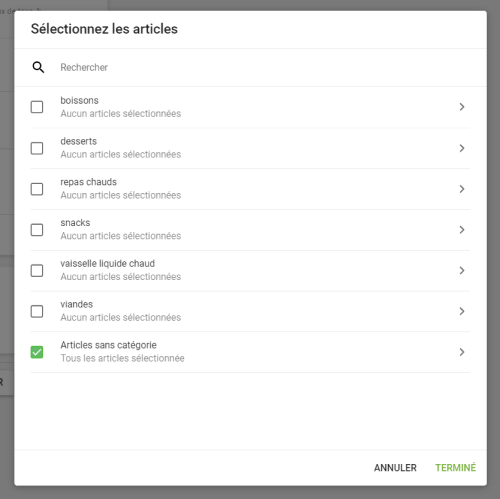 articles non assujettis à la taxe
