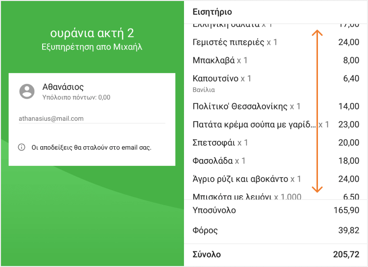 κάθετη κύλιση για όλα τα στοιχεία