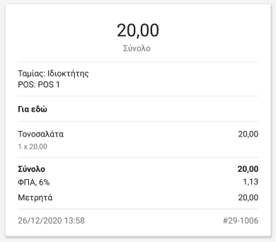 φόρου 'περιλαμβάνεται στην τιμή'