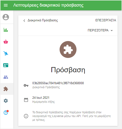 λεπτομέρειες διακριτικού