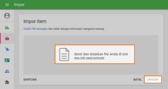 pilih file CSV Anda