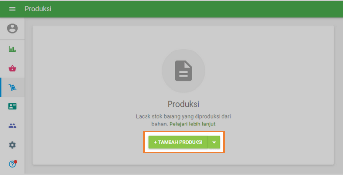 tombol '+Tambah produksi'