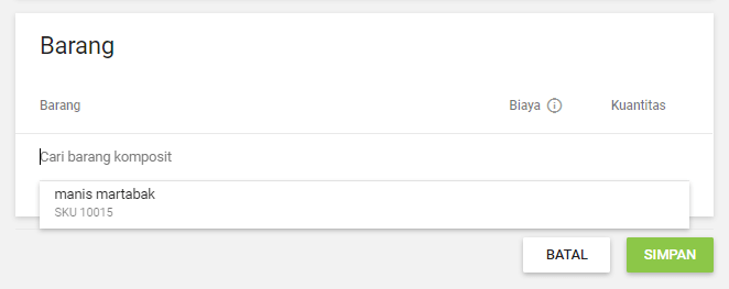Tambahkan item dari daftar