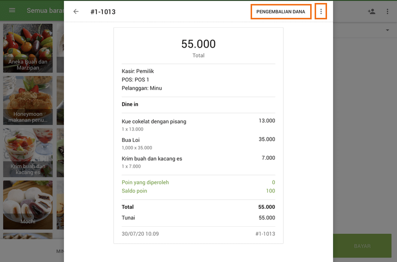 Tanda terima pengembalian uang