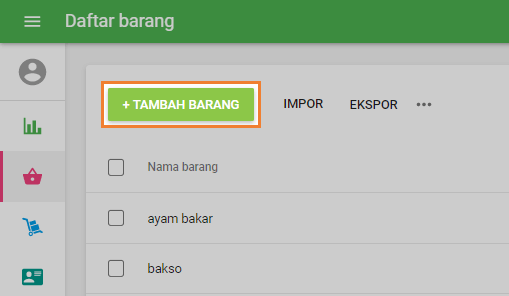 tombol 'Tambah barang'