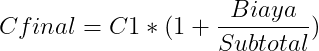 Biaya pembelian akhir suatu barang