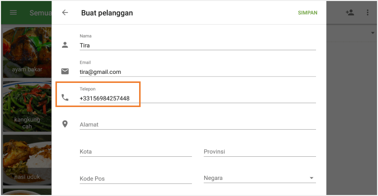 Masukkan nomor telepon