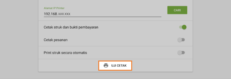 tombol 'Uji Cetak'