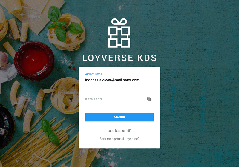 Layar Selamat Datang KDS