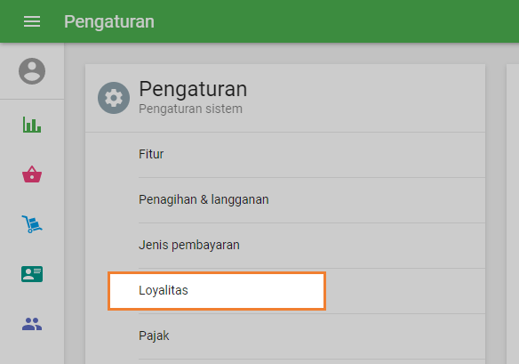 tekan tombol 'Loyalitas'