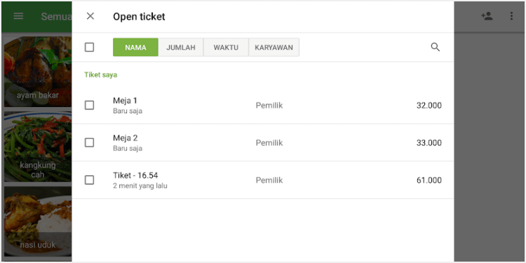 Jika daftar tiket terlalu panjang