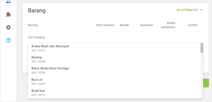 Anda dapat menambahkan item