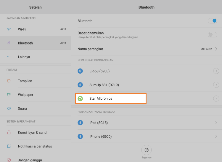 pilih model printer Anda