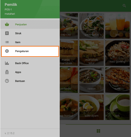 menu pengaturan