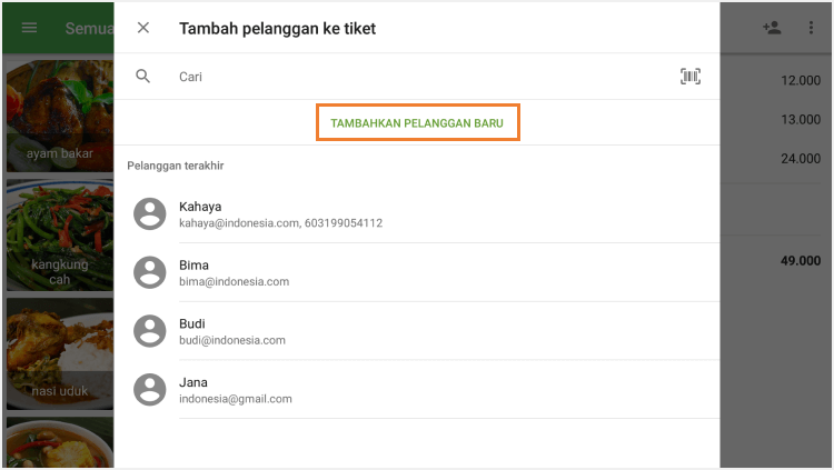 klik 'Tambahkan pelanggan baru'