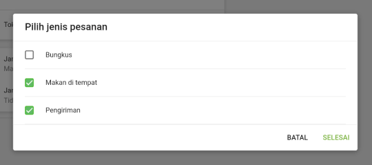 pilihan tempat makan yang berlaku pengecualian pajak