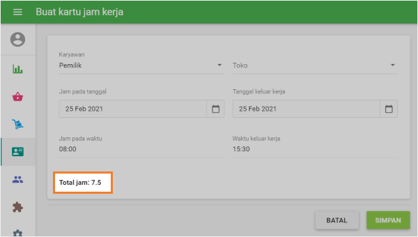 Desimal dalam 'Total jam'