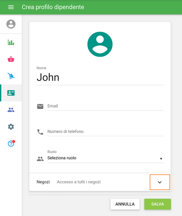 gestire l'accesso dei dipendenti a diversi negozi