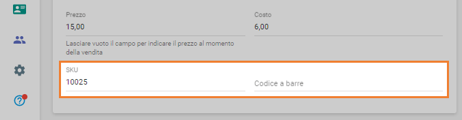 SKU e codice a barre