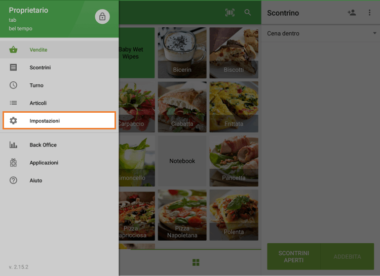 Impostazioni, I display clienti