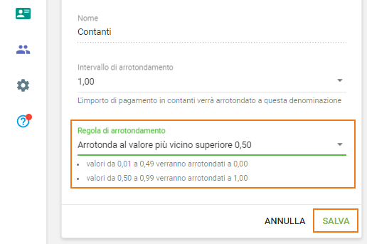 come funziona la regola di arrotondamento selezionata