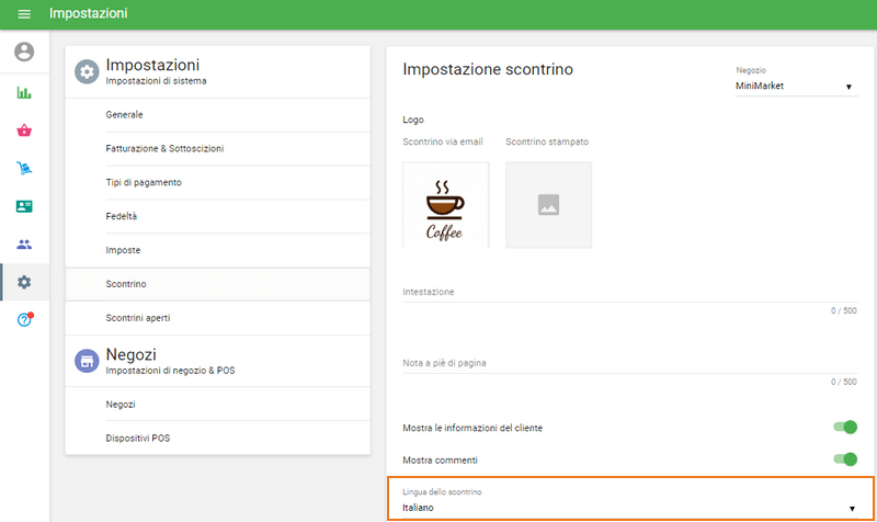 Lingua dello scontrino