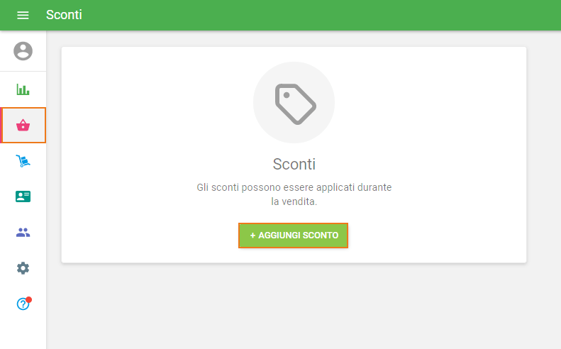 AGGIUNGI SCONTO