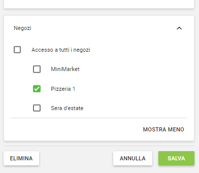 assegnare un dipendente a un negozio