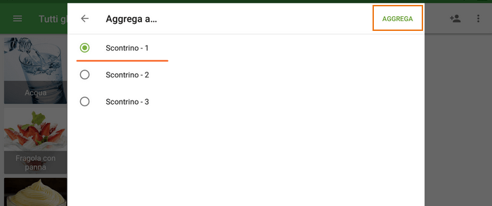 tocca il pulsante 'Aggrega' per salvare