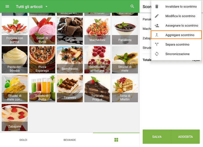 l'opzione 'Aggregare scontrino'
