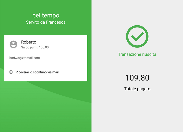  il valore totale del pagamento e del resto