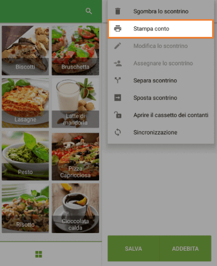 seleziona 'Stampa fattura'