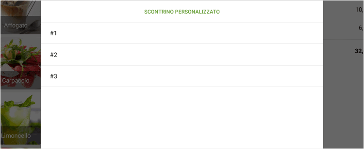 dall'elenco di scontrini predefiniti