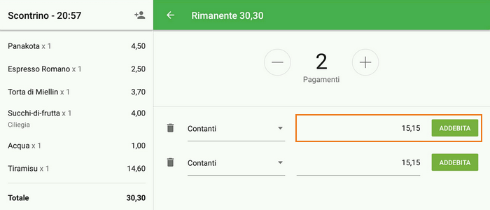 un importo personalizzato per ciascun pagamento