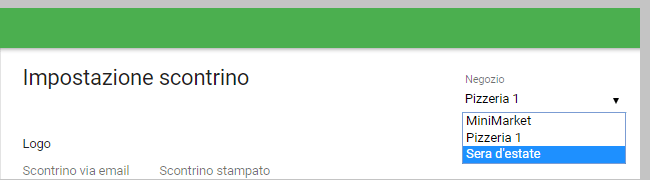 selezionando il nome del negozio