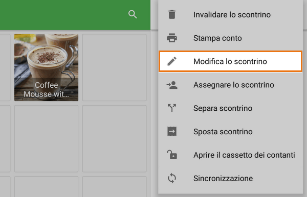 aggiungere commenti al scontrino aperto