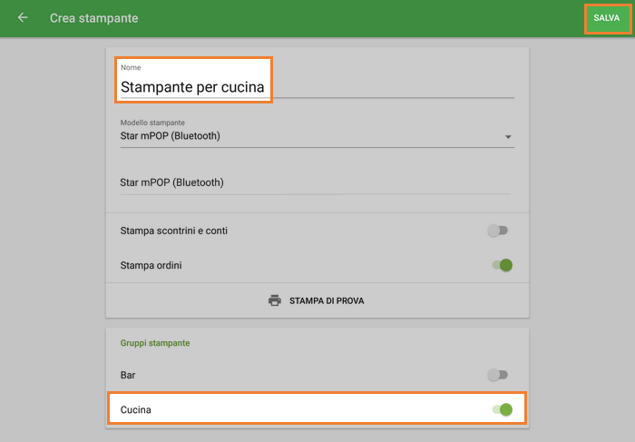 assegna a ciascuna stampante il gruppo di stampanti corrispondente 1