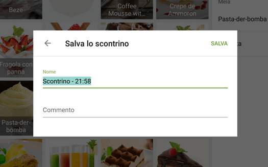 Modificare il nome del scontrino