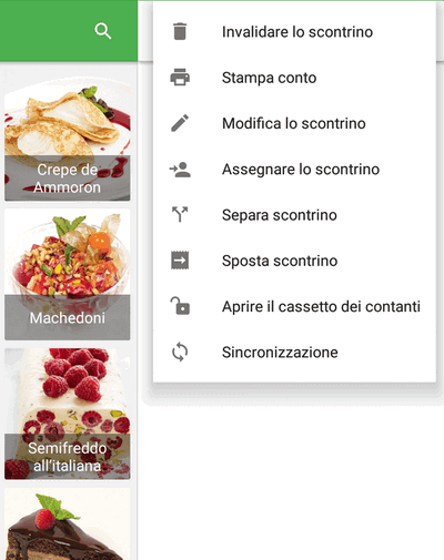 Puoi scegliere di modificare, separare o spostare il scontrino