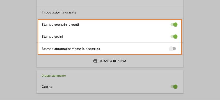 Scegli le impostazioni