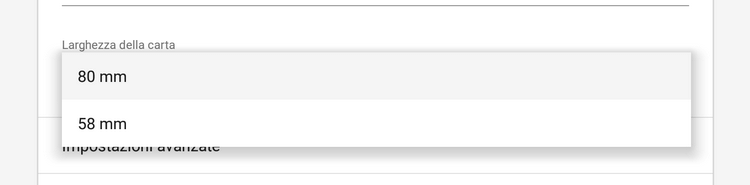 larghezza della carta della tua stampante