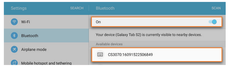 Vedrai il tuo scanner nell'elenco