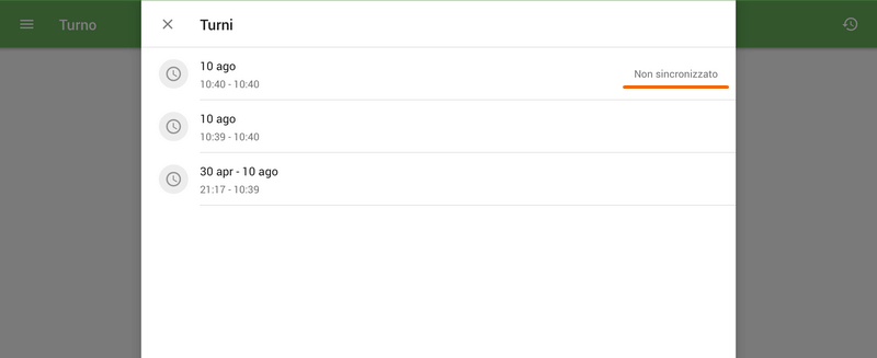 Turni non sincronizzati
