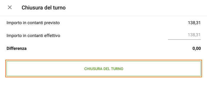 importo in contanti previsto