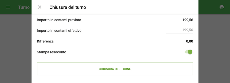 'Importo in contanti previsto'